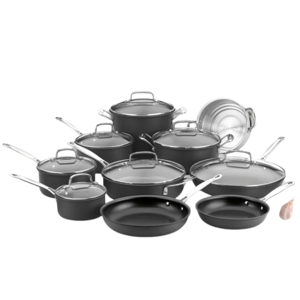 17-Piece Cuisinart Chef s Classic Nonstick Hard Anodized Cookware Set Hot on Sale