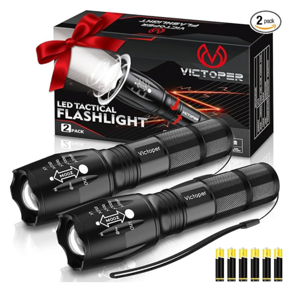 2-Pack Victoper 2000 Lumens Waterproof LED Flashlight With 5 Modes Online Hot Sale