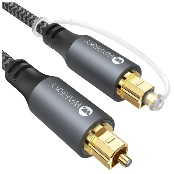 Warrky 6ft   1.8m Nylon Braided Slim Metal Case Optical Audio Cable on Sale