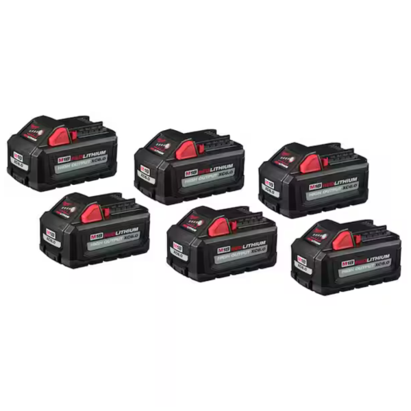 6-Pack Milwaukee Tool M18 Lithium-Ion High Output 6.0Ah Battery Online now