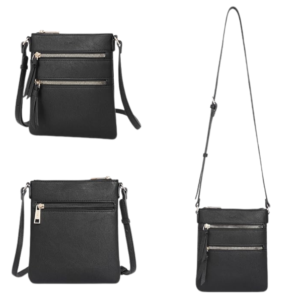 Women s Small Multi Zipper Pocket Crossover Travel Handbag For Discount