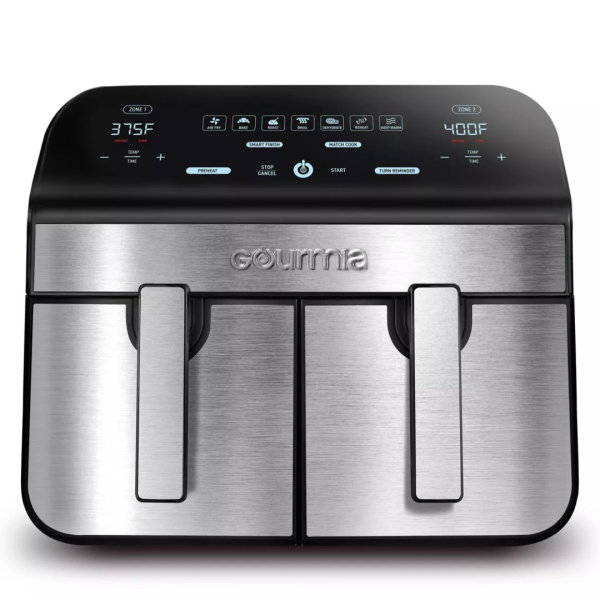 Gourmia 10-Qt. Dual Basket Digital Air Fryer W Smart Finish & Match Cook Supply