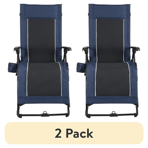 2-Pack Ozark Trail Quad Zero Gravity Lounger Camping Chair (Blue) Online Sale