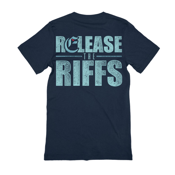 Extortionist - Release the Riffs Shirt (Navy) Hot on Sale - Image 3