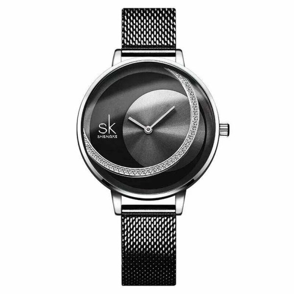Shengke Crystal Women Watch Luxury Brand Ladies Dress Watches Original Design Quartz Wrist Watches Creative SK Watch For Women on Sale - Image 2