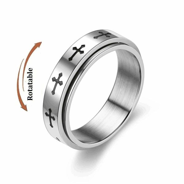 Spinning Anxiety Relaxing Ring With Star And Moon For Women Stainless Steel Rotate Freely Fidget Spinner Rings Bohemia Jewelry Hot on Sale - Image 4